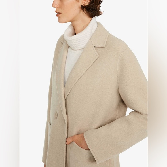 ⛄️CLAUDIE PIERLOT double-breasted patch pocket long wool blend coat NWOT - Picture 4 of 15